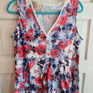 🌸 Suzanne Betro "Weekend" Amalia Floral Peplum Top - Large